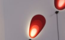 abstract tiles red with wall & lights